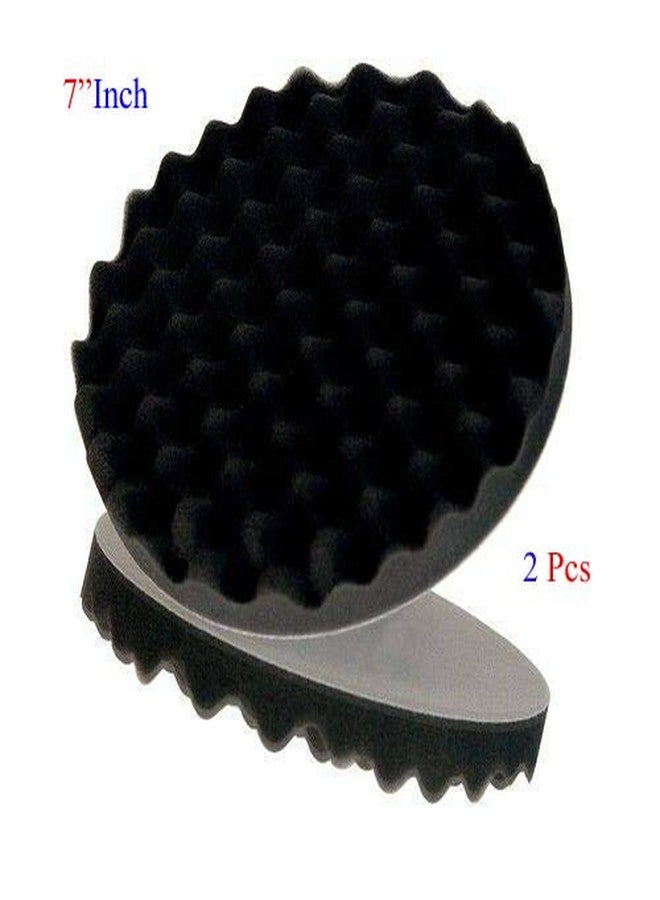 ISC Wave Sponge Pad Black Foam Pad Hook & Loop for Polishing,Wax Etc. (7" Inch) - Image 2